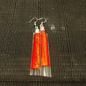 Bohemian Red/Silver Tassel 2" Earrings